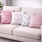 Kit 4 Capas de Almofadas Decorativa Home Rosa