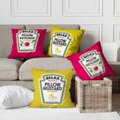Kit 4 Capas De Almofadas Decorativa Mostarda e Ketchup