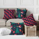 Kit 4 Capas De Almofadas Decorativa Natal Gorrinhos