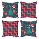 Kit 4 Capas De Almofadas Decorativa Natal Gorrinhos