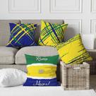 Kit 4 Capas De Almofadas Decorativa Pinceladas Cores Brasil Futebol Kit 4 Capas De Almofadas Decorativa Pinceladas Cores Brasil Futebol