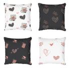 Kit 4 Capas De Almofadas Decorativa Romantic Memories