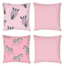 Kit 4 Capas De Almofadas Decorativa Stylish Zebra
