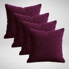 Kit 4 Capas de Almofadas Decorativa Suede Premium Toque Macio 50x50cm Glamour Bordo
