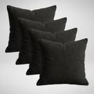 Kit 4 Capas de Almofadas Decorativa Suede Premium Toque Macio 50x50cm Glamour Preto