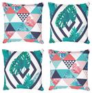 Kit 4 Capas De Almofadas Decorativa Tropical Geométrico Kit 4 Capas De Almofadas Decorativa Tropical Geométrico