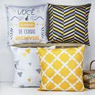 Kit 4 Capas de Almofadas Decorativa Você é Capaz Yellow