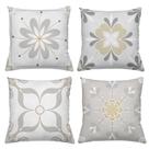 Kit 4 Capas De Almofadas Decorativas 45x45cm Estampa Gray