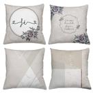 Kit 4 Capas De Almofadas Decorativas 45x45cm Estampa Impossível