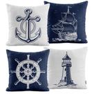 Kit 4 Capas De Almofadas Decorativas Azul Náuticas 40x40 Azul Novadecora Kit 4 Capas De Almofadas Decorativas Azul Náuticas 40x40 Azul Novadecora