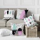 Kit 4 Capas De Almofadas Decorativas Cacto Boho Rosa e Verde