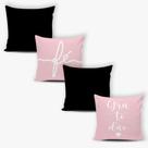 Kit 4 Capas de Almofadas Decorativas com Zíper 42cm X 42cm Varias Estampas
