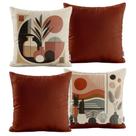 Kit 4 Capas de Almofadas Decorativas de Veludo Suede Para Sofá Cama Sala Quarto 40x40