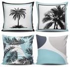 Kit 4 Capas de Almofadas Decorativas Estampadas - Coqueiro - VKAZA