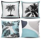 Kit 4 Capas de Almofadas Decorativas Estampadas - Coqueiro