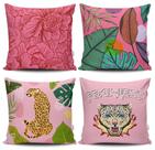 Kit 4 Capas de Almofadas Decorativas Estampadas - Fearless Rosa - VKAZA