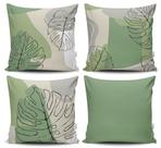 Kit 4 Capas de Almofadas Decorativas Estampadas - Folhas Verdes - VKAZA