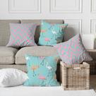Kit 4 Capas De Almofadas Decorativas Flamingos Chevron
