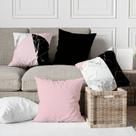 Kit 4 Capas De Almofadas Decorativas Geométrico Triângulos Rosa e Preto