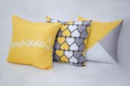 Kit 4 Capas de Almofadas Decorativas Gratidão Amarelo 45x45 Kit 4 Capas de Almofadas Decorativas Gratidão Amarelo 45x45