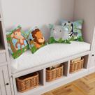 Kit 4 Capas De Almofadas Decorativas Infantil Animais Safari Floresta Kit 4 Capas De Almofadas Decorativas Infantil Animais Safari Floresta