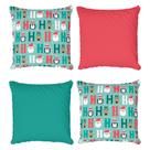 Kit 4 Capas de Almofadas Decorativas Natalina HO HO HO Bichinhos Kit 4 Capas de Almofadas Decorativas Natalina HO HO HO Bichinhos