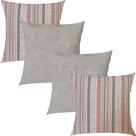 Kit 4 Capas de Almofadas Detalhes Coral e Bege Liso 45x45cm