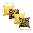 -kit 4 capas de almofadas Gorgurinho Maquinetado amarelo 45x 45 -kit 4 capas de almofadas Gorgurinho Maquinetado amarelo 45x 45