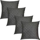 Kit 4 Capas de Almofadas Matelassê Cinza Liso 45x45cm Kit 4 Capas de Almofadas Matelassê Cinza Liso 45x45cm