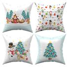 Kit 4 Capas de Almofadas Natalinas 45x45cm Enfeites de Natal, Decoração, Quarto, Sala