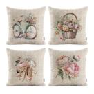 Kit 4 Capas de Almofadas Para Sofá Floral Decorativas Luxo Novadecora