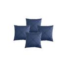 Kit 4 Capas de Almofadas Suede Aveludada Drapeada 45x45 Costura Cruzada - Várias Cores Elegantes