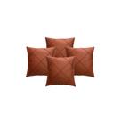 Kit 4 Capas de Almofadas Suede Aveludada Drapeada 45x45 Costura Cruzada - Várias Cores Elegantes