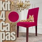 Kit 4 Capas de Cadeira Linha Gold Anti Gato Egípcia - Vermelho Bordô