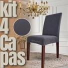 Kit 4 Capas de Cadeira Linha Gold Francesa - Cinza