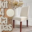 Kit 4 Capas de Cadeira Linha Gold Francesa - Creme