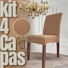 Kit 4 Capas de Cadeira Linha Gold Francesa - Marrom/Caramelo