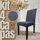 Kit 4 Capas de Cadeira Linha Gold Grega - Cinza