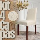 Kit 4 Capas de Cadeira Linha Gold Holandesa - Creme