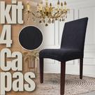 Kit 4 Capas de Cadeira Linha Gold Holandesa - Preto