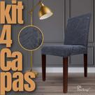 Kit 4 Capas de Cadeira Linha Premium Cancún - Cinza