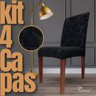 Kit 4 Capas de Cadeira Linha Premium Cancún - Preto