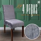 Kit 4 Capas de Cadeira Linha Premium Suede - Cinza