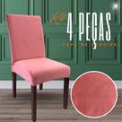 Kit 4 Capas de Cadeira Linha Premium Suede - Rosa Chá