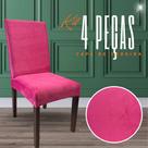 Kit 4 Capas de Cadeira Linha Premium Suede - Rosa Pink