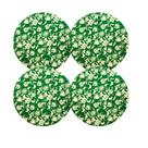 Kit 4 Capas de Sousplat Redondo Verde floral - 35x35 cm