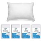 Kit 4 Capas De Travesseiro Fronha Impermeável Silenciosa C/ Zíper Antialérgica Percal 200 Fios 100% Algodão Kit 4 Capas De Travesseiro Fronha Impermeável Silenciosa C/ Zíper Antialérgica Percal 200 Fios 100% Algodão