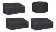 Kit 4 Capas Impermeáveis compatível Sofá e Mesa Preto