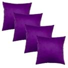 Kit 4 Capas para Almofada Decorativa 40 x 40cm Suede Veludo Neon