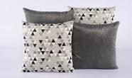 Kit 4 Capas Para Almofada Decorativa 45cm X 45cm Com Ziper Triangulo Cinza